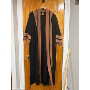 Vintage Christian Dior Robe de Chambre Brown Black Lounge Robe No Belt OS